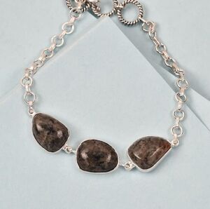 Artisan Crafted Natural Yooperlite Toggle Bracelet in 925 Sterling Silver